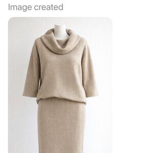 Cream/khaki Knee-length Ribbed Pencil Skirt for Casual